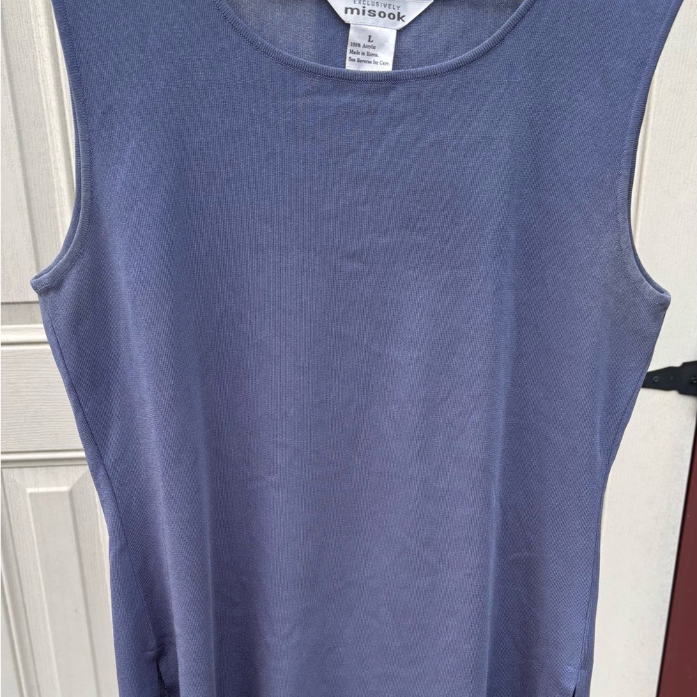 Misook Blue Sleeveless Tank Top